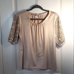 Oc Blouse with Sequin Sleeves